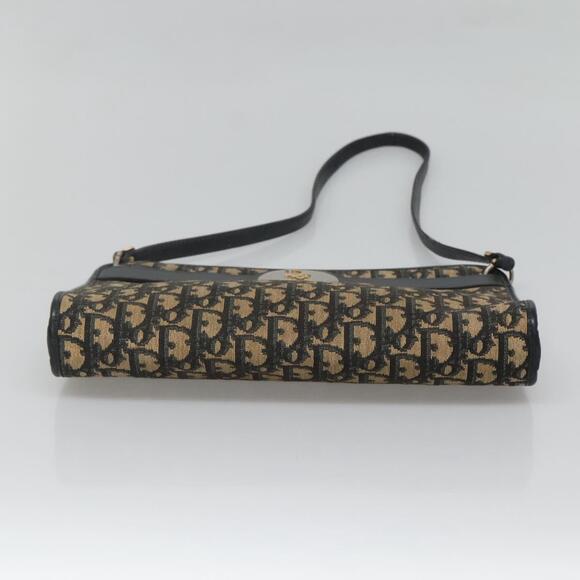 DIOR Trotter Canvas Shoulder Bag Navy Gold - Picture 9 of 12